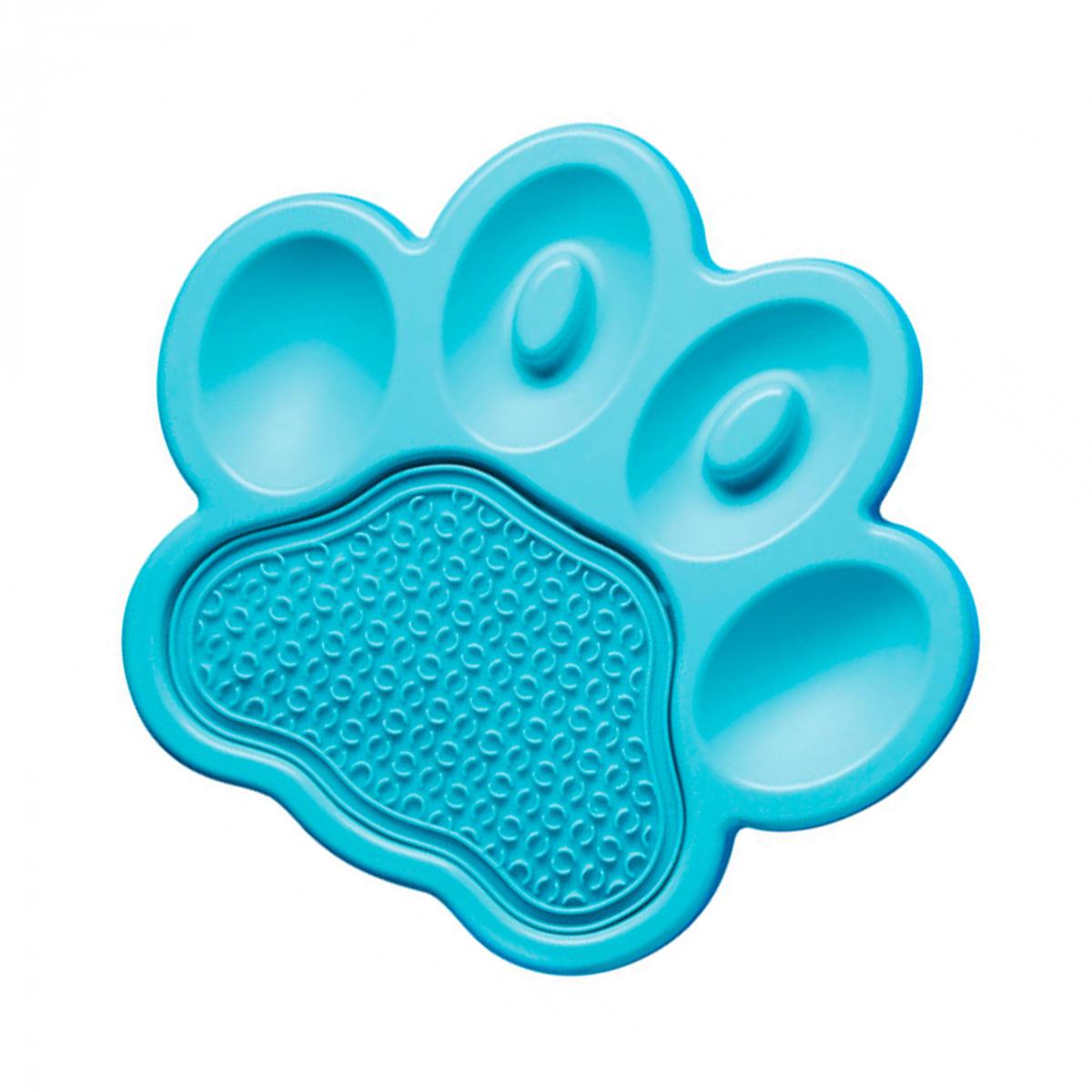 Alfombra De Lamer Petdreamhouse Paw 2 En 1 Azul Alimentador Lento Y Almohadilla